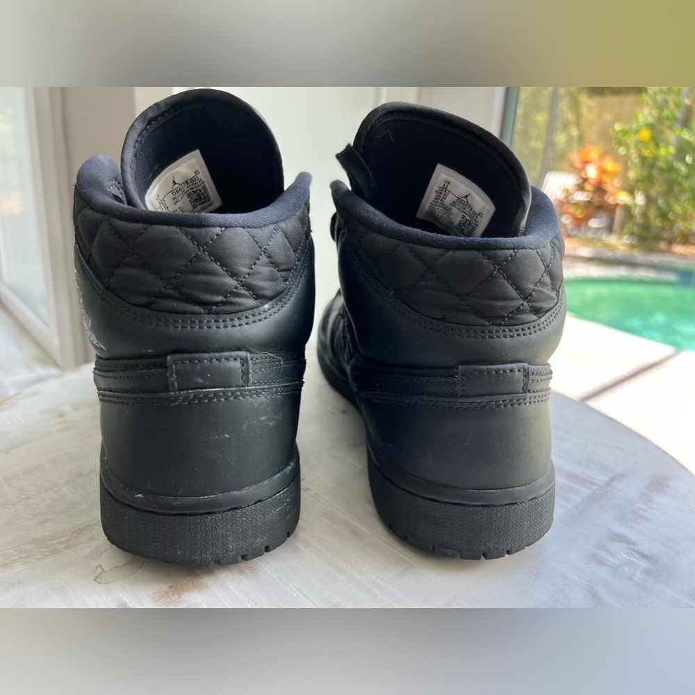 Nike Air Jordan 1 Mid SE Retro Quilted Black size 11w 9.5m - Picture 4 of 9
